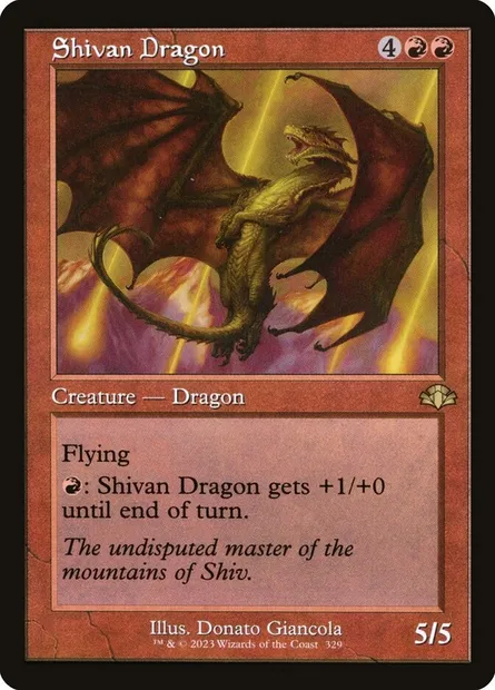 Shivan Dragon, Magic card DMR 329 — Dominaria Remastered set