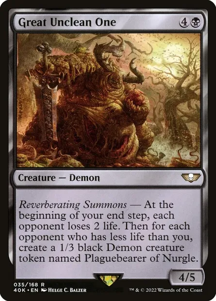 Great Unclean One, Magic card 40K 35 — Warhammer 40,000 Commander set