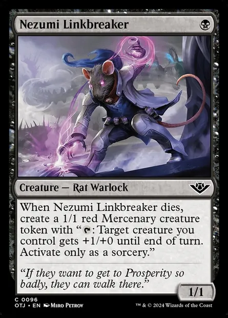 Nezumi Linkbreaker, Magic card OTJ 96 — Outlaws of Thunder Junction set