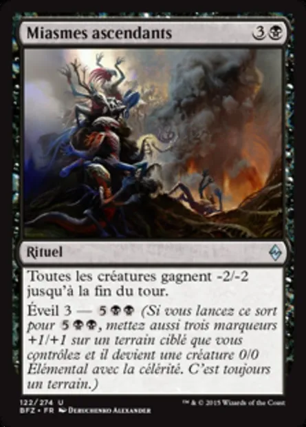 Miasmes ascendants, carte Magic BFZ 122 — extension La bataille de Zendikar