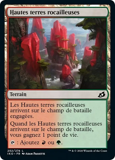 Hautes terres rocailleuses, carte Magic IKO 252 — extension Ikoria: Lair of Behemoths