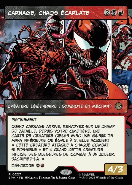 Carnage, chaos écarlate, carte Magic SPM 227 — extension Marvel's Spider-Man
