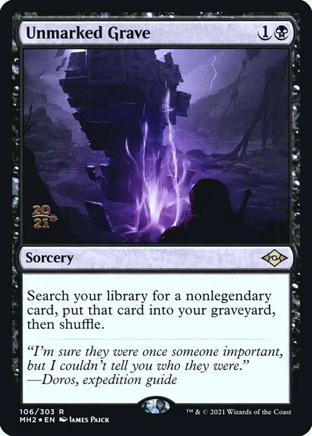 Unmarked Grave, Magic card PMH2 106s — Modern Horizons 2 Promos set