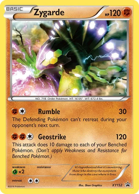 Zygarde, Pokémon card XY 152 — XY Black Star Promos set