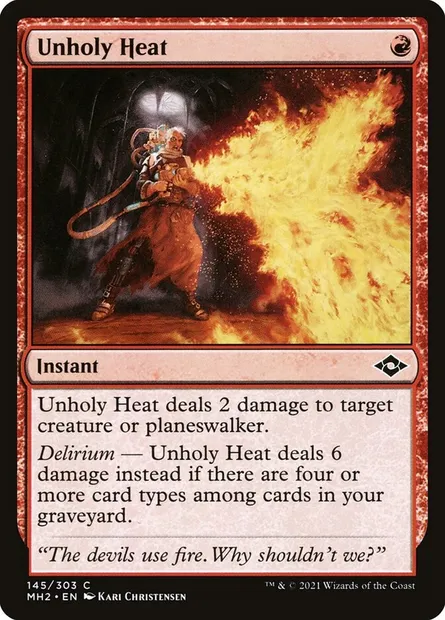Unholy Heat, Magic card MH2 145 — Modern Horizons 2 set