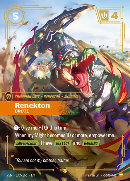 Renekton, carte Riftbound VEN 177 — extension Vendetta