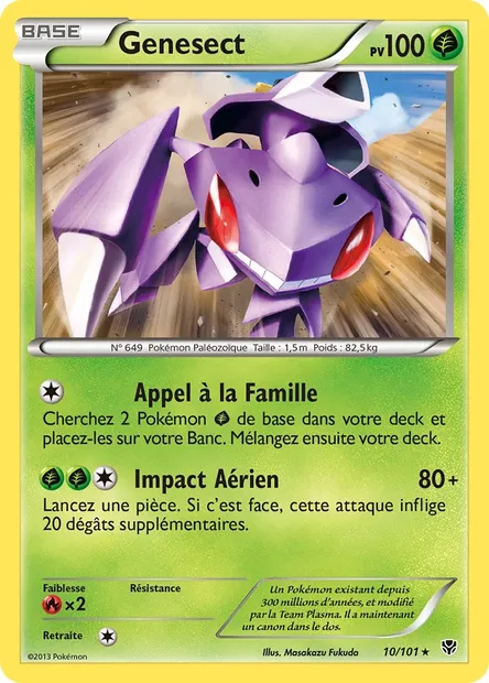 Genesect, carte Pokémon PLB 10 — extension Explosion Plasma