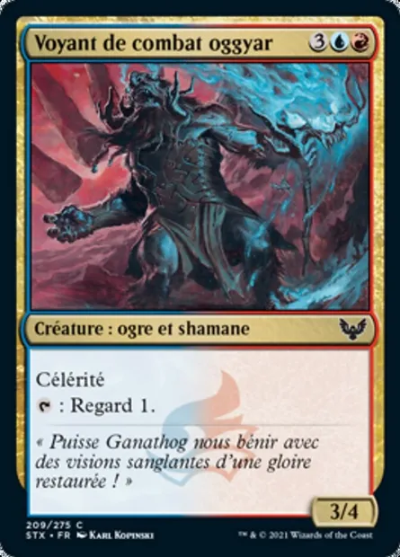 Voyant de combat oggyar, carte Magic STX 209 — extension Strixhaven: l'Académie des Mages