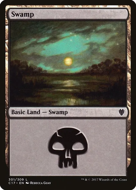 Swamp, Magic card C17 301 — Commander 2017 set