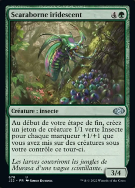 Scaraborne iridescent, carte Magic J22 678 — extension Jumpstart 2022