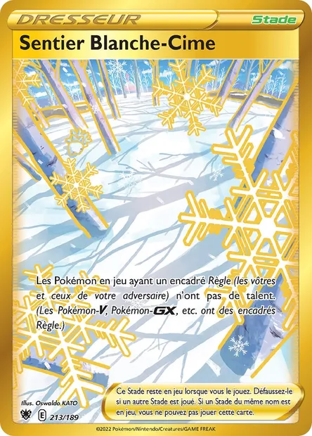 Sentier Blanche-Cime, carte Pokémon ASR 213 — extension Astres Radieux