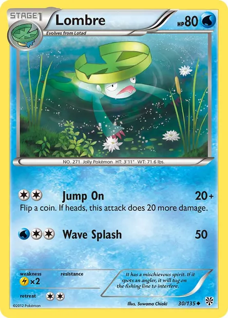 Lombre, Pokémon card PLS 30 — Plasma Storm set