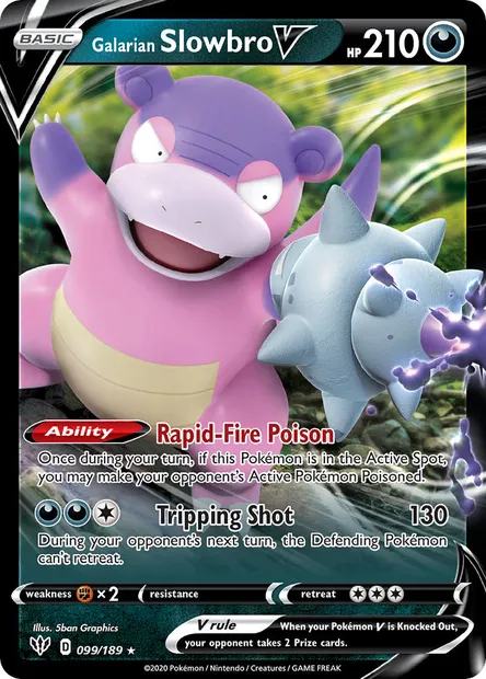 Galarian Slowbro V, Pokémon card DAA 99 — Darkness Ablaze set