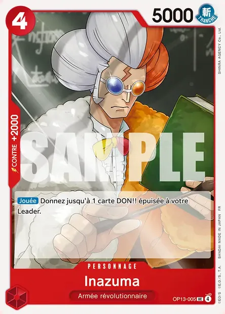 Inazuma, carte One Piece OP13-005 — extension SUCCESSEURS