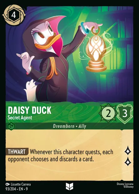 Daisy Duck - Secret Agent, Disney Lorcana card CH9-093 — Fabled set