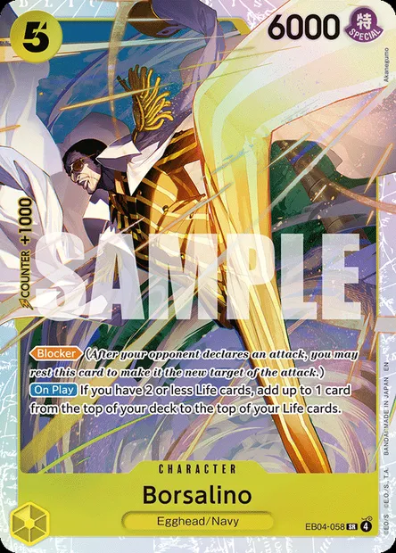 Borsalino, One Piece card EB04-058 — EGGHEAD CRISIS set