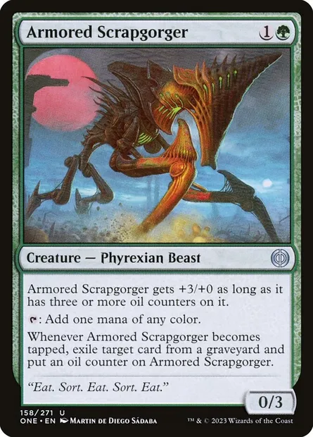 Armored Scrapgorger, Magic card ONE 158 — Phyrexia: All Will Be One set