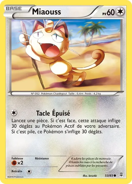 Miaouss, carte Pokémon GEN 53 — extension Générations