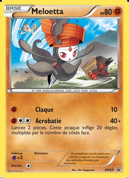 Meloetta, carte Pokémon BW 69 — extension Promo BW