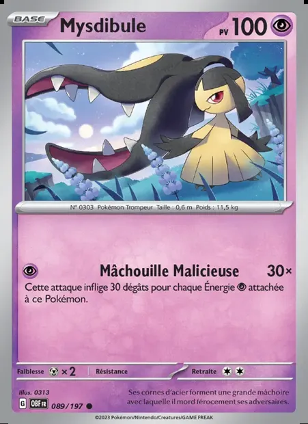 Mysdibule, carte Pokémon OBF 089 — extension Flammes Obsidiennes