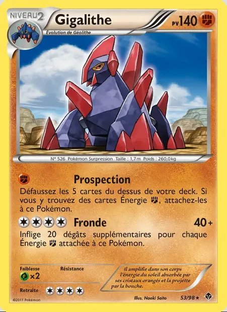 Gigalithe, carte Pokémon EPO 53 — extension Pouvoirs Émergents