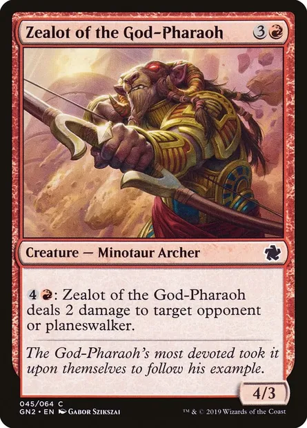 Zealot of the God-Pharaoh, Magic card GN2 45 — Game Night 2019 set