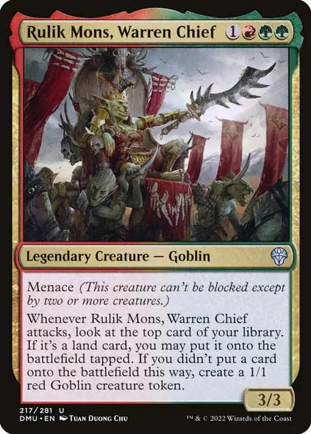Rulik Mons, Warren Chief, Magic card DMU 217 — Dominaria United set