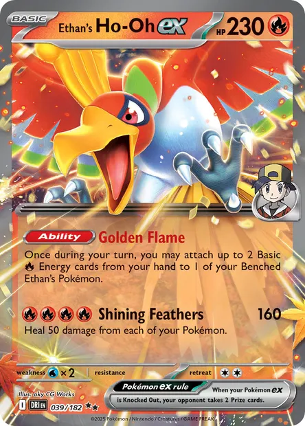 Ethan's Ho-Oh ex, Pokémon card DRI 039 — Destined Rivals set