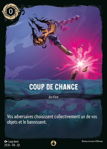 Coup de Chance, carte Disney Lorcana Q1-021 — extension Quête des Illumineurs - Menace des profondeurs