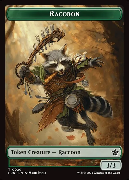Raccoon, carte Magic TFDN 20 — extension Foundations Tokens