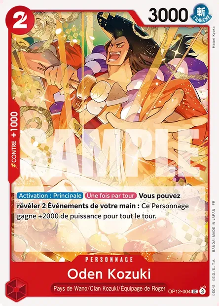 Oden Kozuki, carte One Piece OP12-004 — extension L'HÉRITAGE DU MAÎTRE