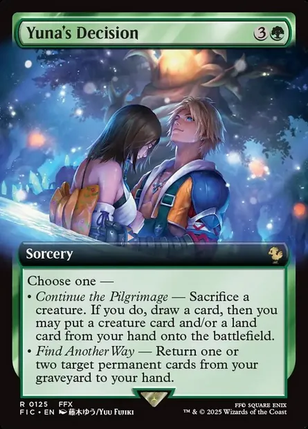 Yuna's Decision, Magic card FIC 125 — Final Fantasy Commander set