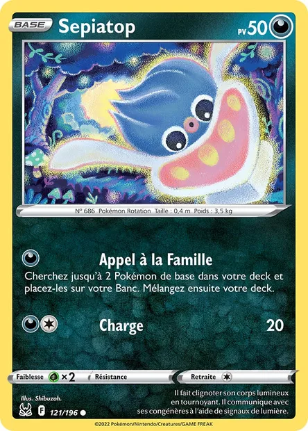 Sepiatop, carte Pokémon LOR 121 — extension Origine Perdue