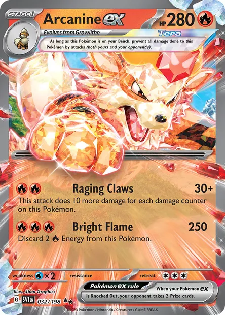 Arcanine ex, Pokémon card SVI 032 — Scarlet & Violet set