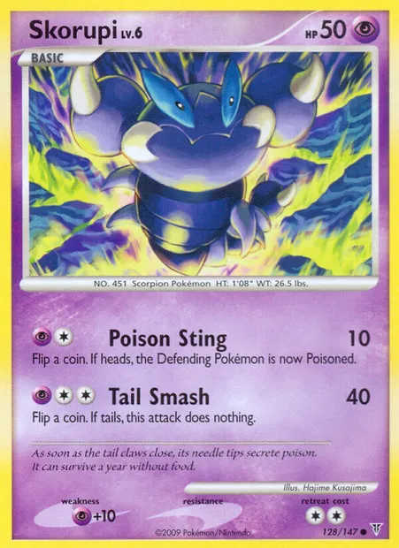 Skorupi, Pokémon card SV 128 — Supreme Victors set