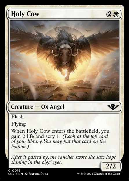 Holy Cow, Magic card OTJ 16 — Outlaws of Thunder Junction set