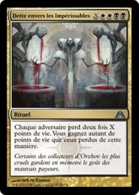 Dette envers les Impérissables, carte Magic DGM 64 — extension Le labyrinthe du dragon