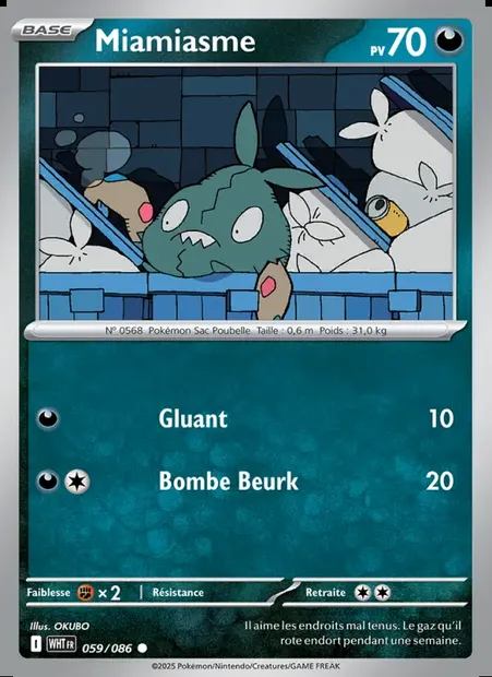 Miamiasme, carte Pokémon WHT 059 — extension Flamme Blanche