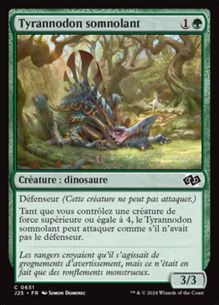 Tyrannodon somnolant, carte Magic J25 651 — extension Foundations Jumpstart