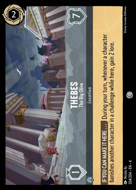 Thebes - The Big Olive, Disney Lorcana card CH4-204 — Ursula's Return set