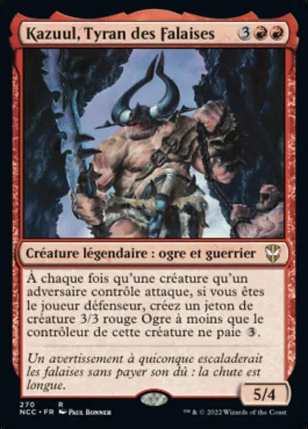 Kazuul, Tyran des Falaises, carte Magic NCC 270 — extension New Capenna Commander