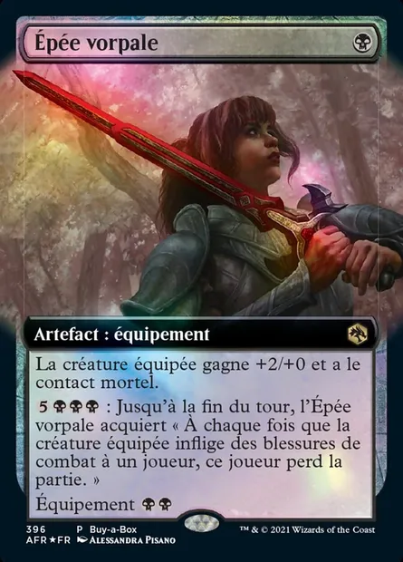 Épée vorpale, carte Magic AFR 396 — extension Forgotten Realms: Aventures dans les Royaumes Oubliés