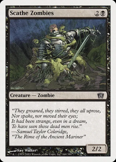 Zombies dévastateurs, carte Magic 8ED 160 — extension Huitième Edition