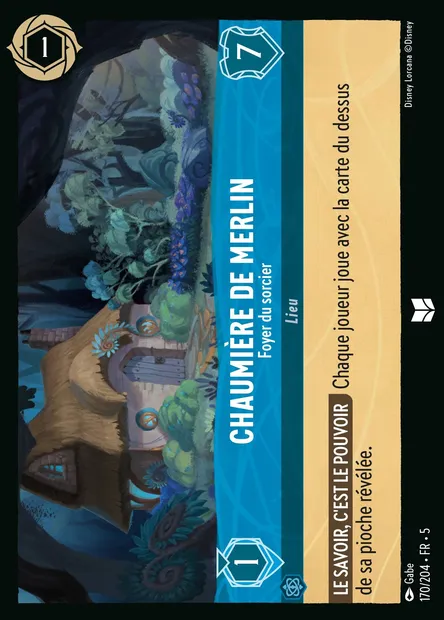 Chaumière de Merlin - Foyer du sorcier, carte Disney Lorcana CH5-170 — extension Ciel Scintillant