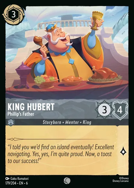 King Hubert - Phillip's Father, Disney Lorcana card CH6-179 — Azurite Sea set