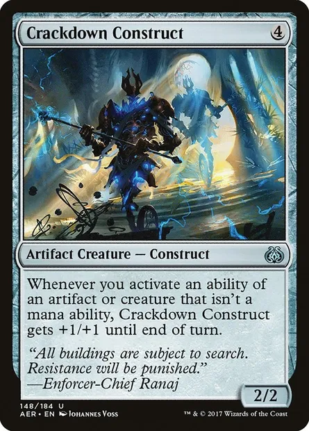 Crackdown Construct, Magic card AER 148 — Aether Revolt set
