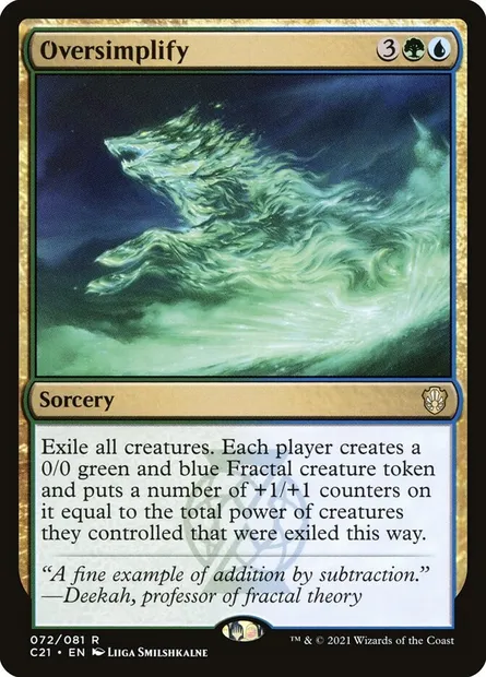 Oversimplify, Magic card C21 72 — Commander 2021 set