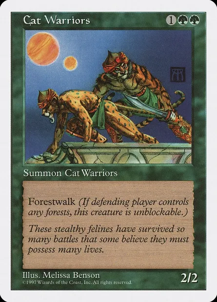 Guerriers chats, carte Magic 5ED 282 — extension Cinquième Edition