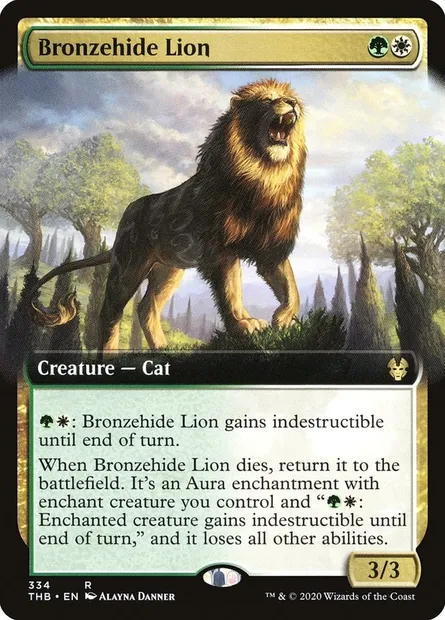 Bronzehide Lion, Magic card THB 334 — Theros Beyond Death set