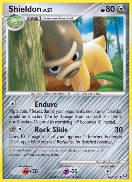 Shieldon, Pokémon card PL 62 — Platinum set